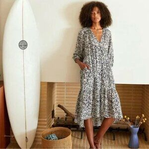 Xirena Size Small Vie Dress in Palm Reading Overside Boho Cotton Print Midi
